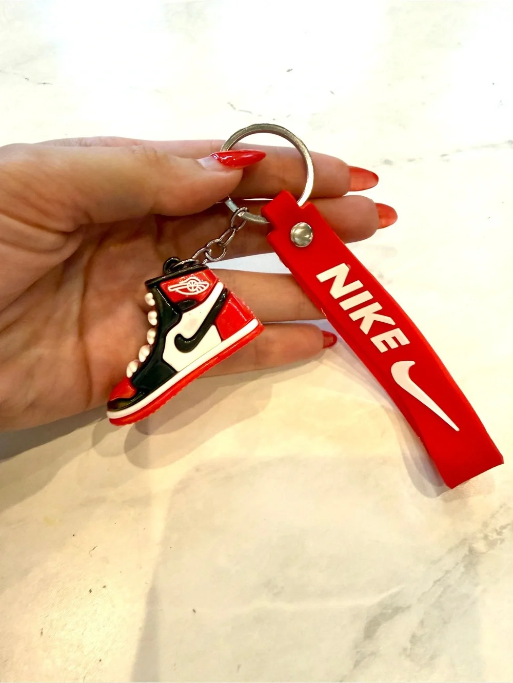 NEW Retro Nike Air Jordan 1 3D Mini Sneaker Keychain – Chicago Bred Colorway